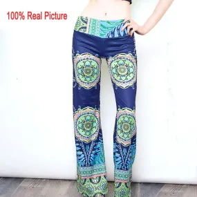 2015 summer women pants Casual High Waist Flare Wide Leg Long Pants Palazzo Trousers  floral classic exuma pant preppy