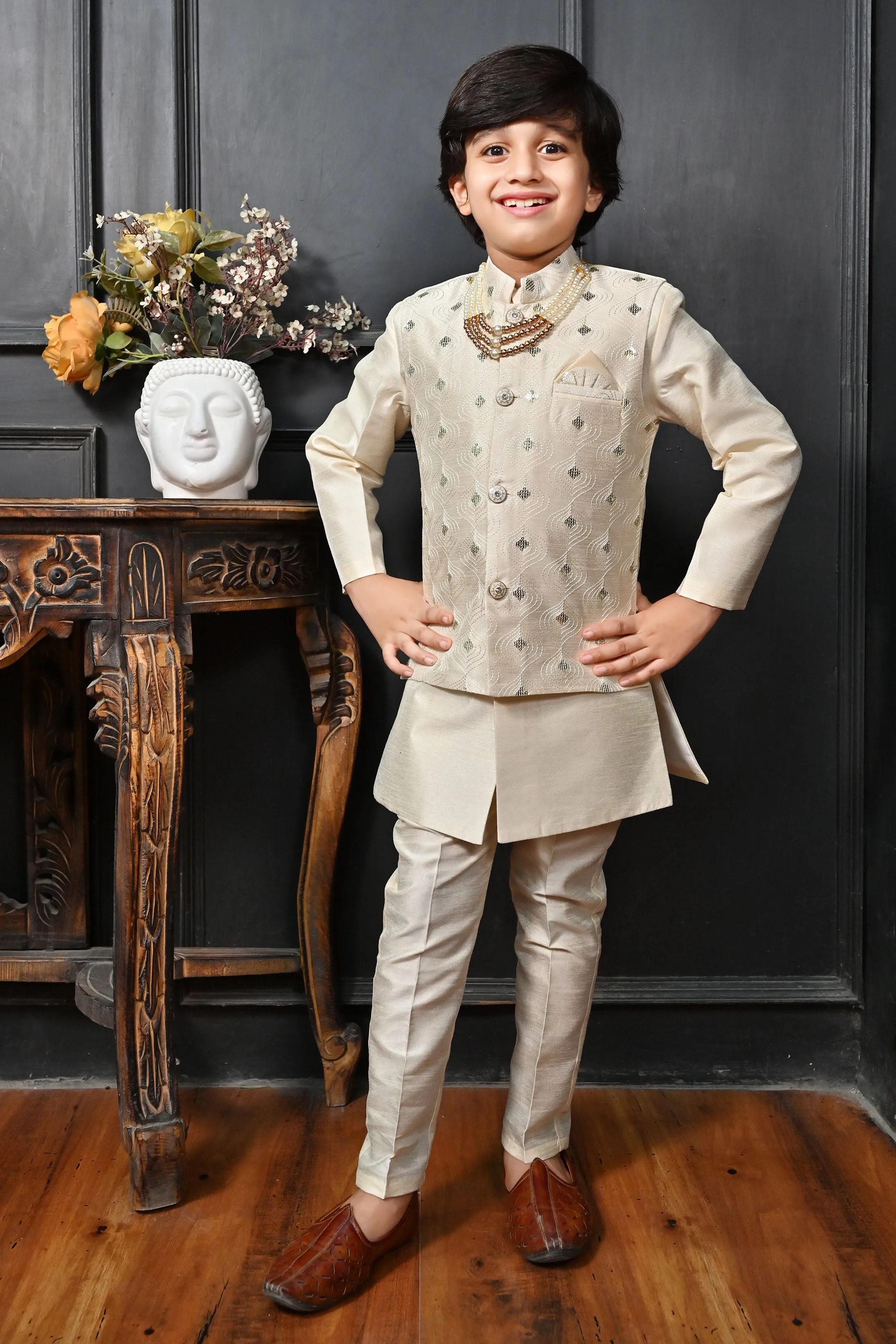 Ahhaaaa Traditional Party Wear Bollywood Style Indo-Western Sherwani for Boys