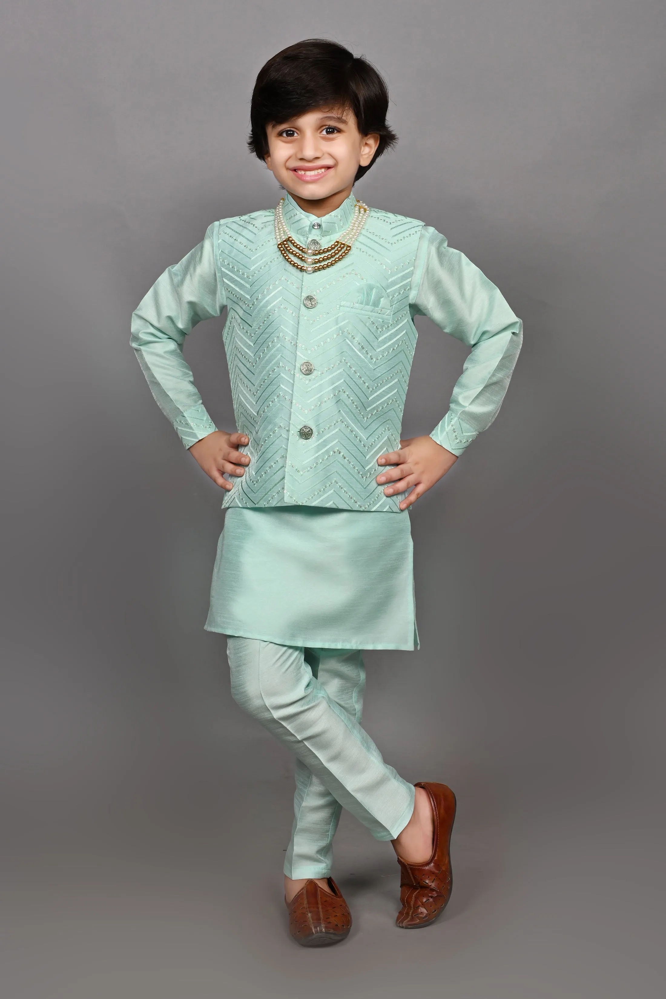 Ahhaaaa Traditional Party Wear Bollywood Style Indo-Western Sherwani for Boys