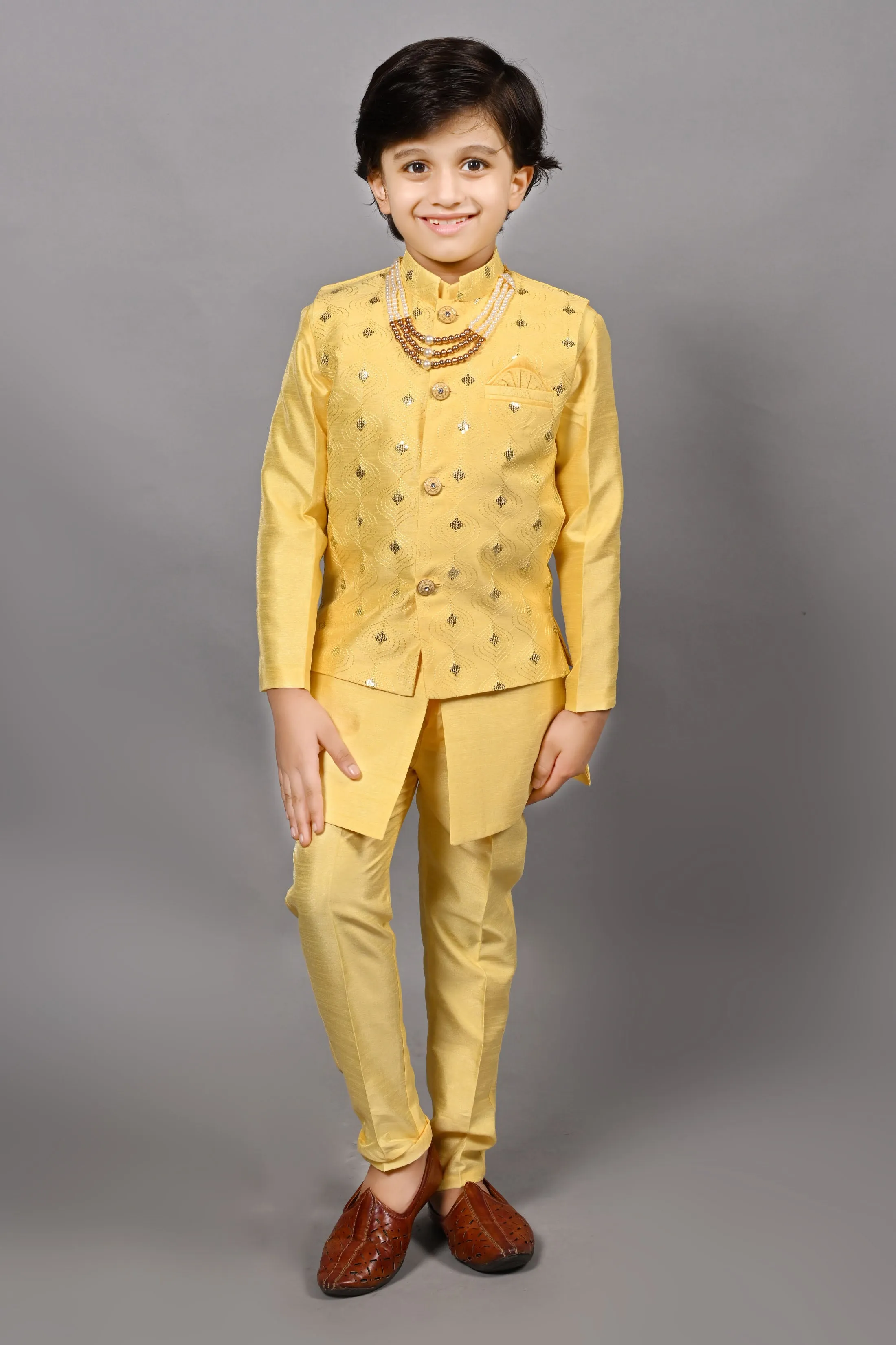 Ahhaaaa Traditional Party Wear Bollywood Style Indo-Western Sherwani for Boys