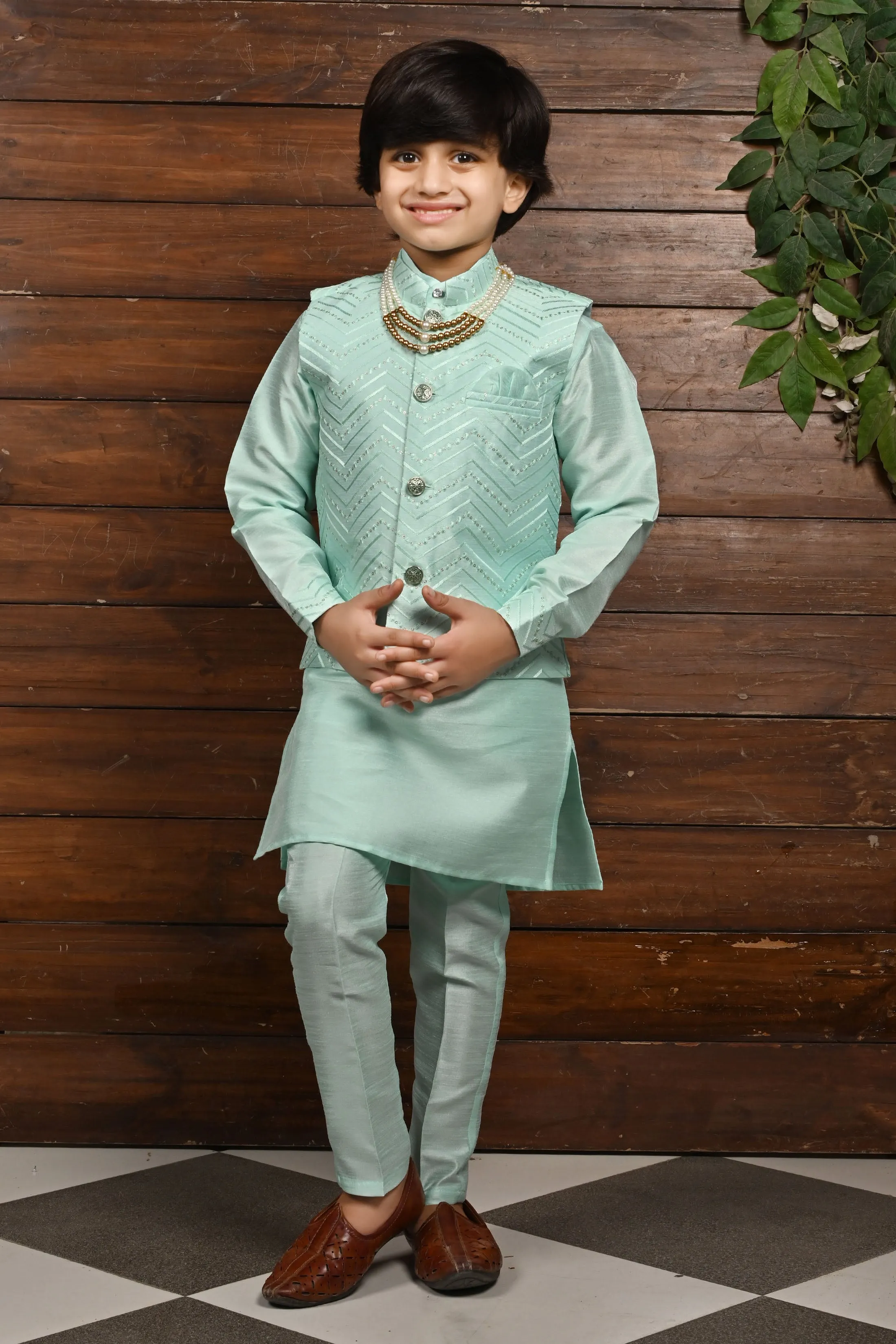 Ahhaaaa Traditional Party Wear Bollywood Style Indo-Western Sherwani for Boys