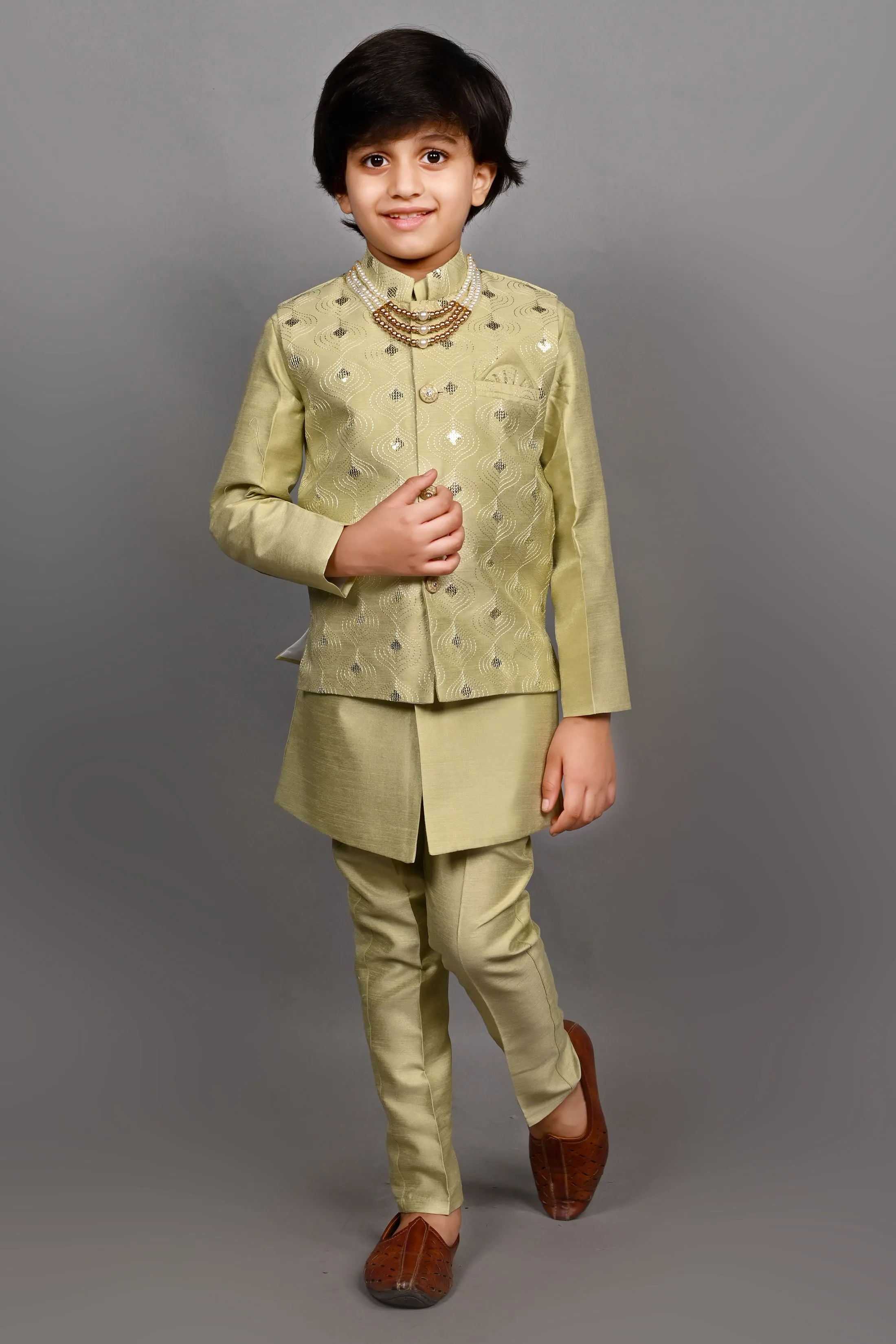 Ahhaaaa Traditional Party Wear Bollywood Style Indo-Western Sherwani for Boys