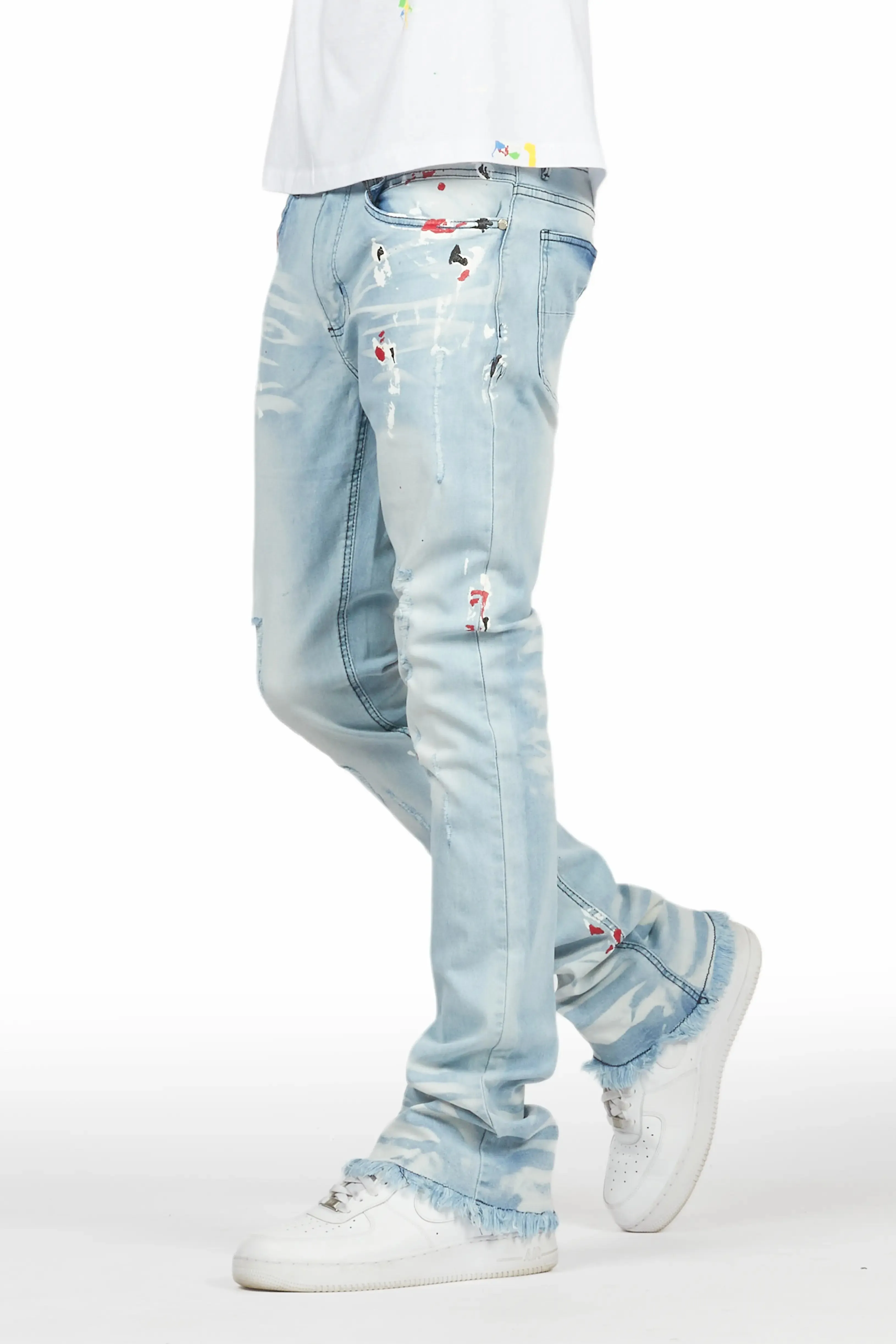 Alvar Blue Painter Stacked Flare Jean