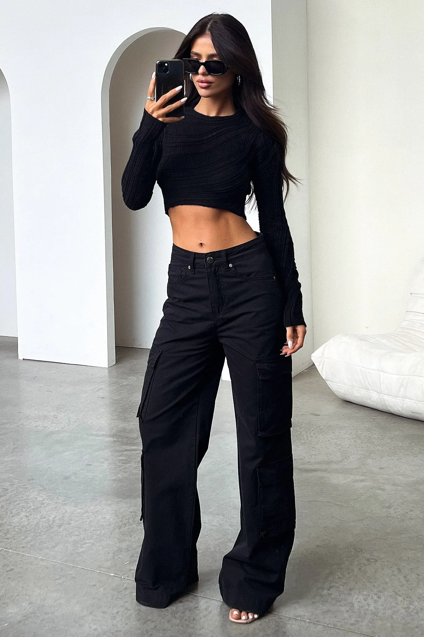 Alyssa Cargo Pants - Black