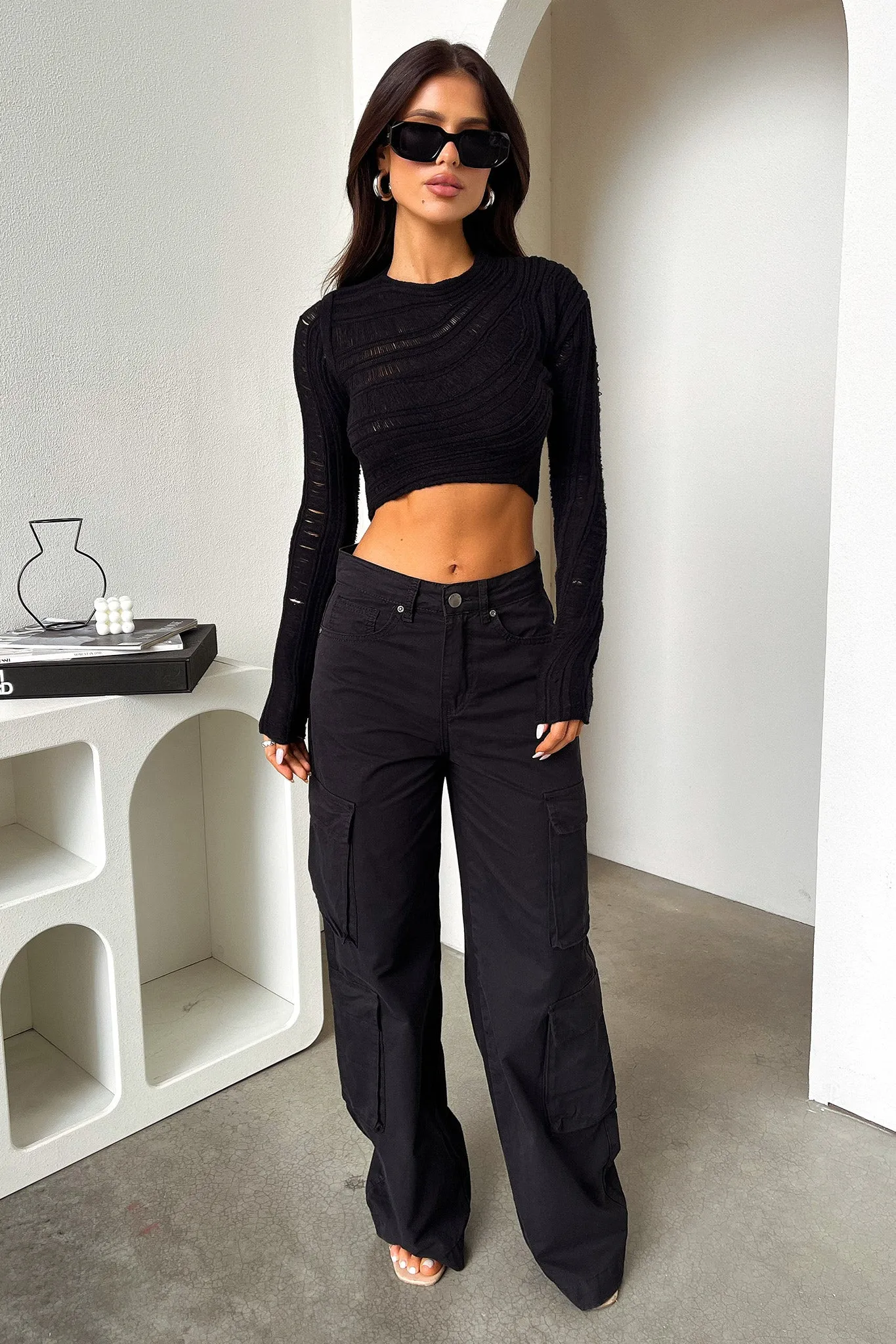 Alyssa Cargo Pants - Black