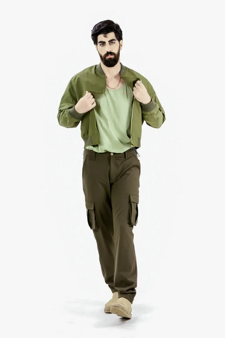 Army Olive Stretch Cargo Pants