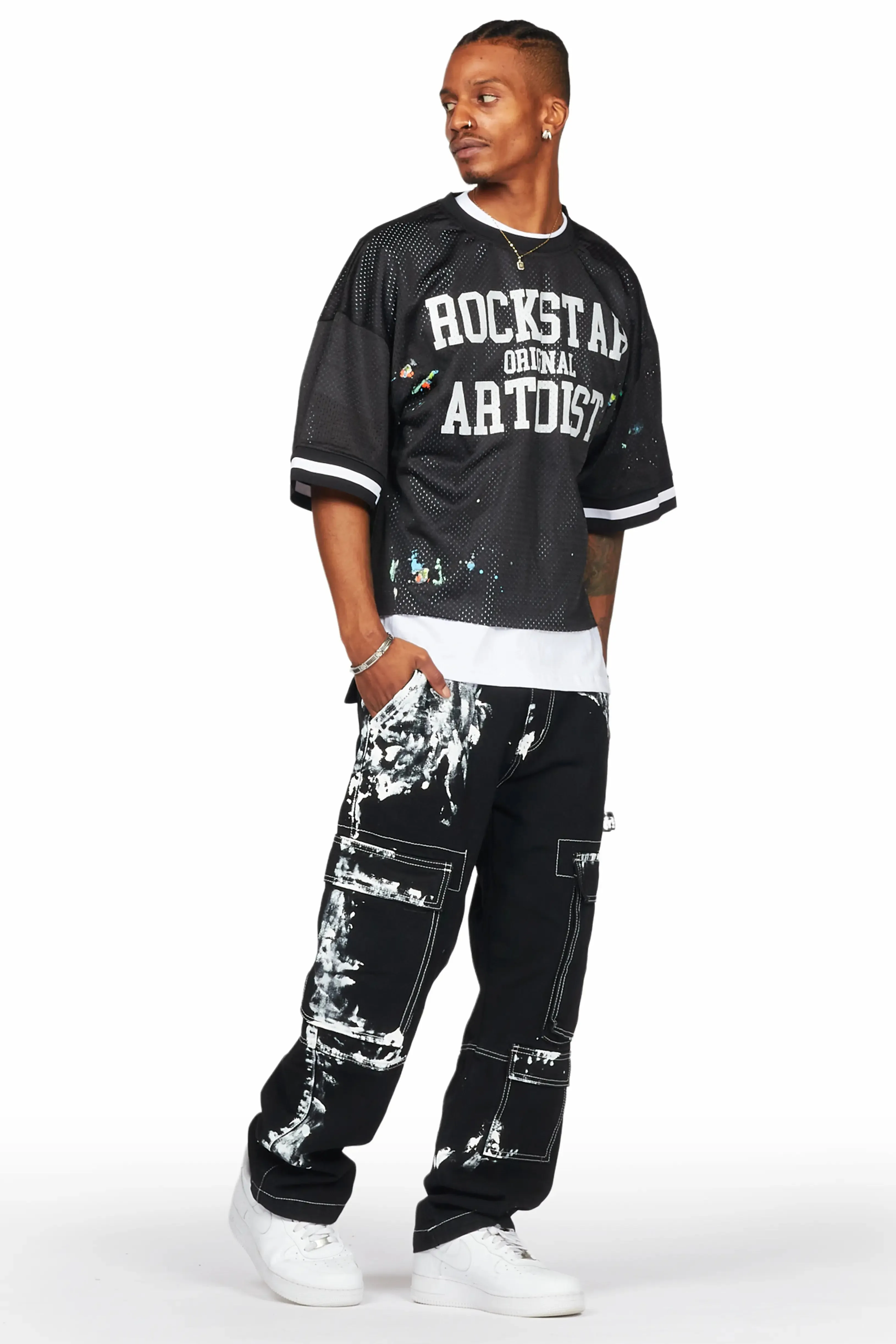 Baha Black Painter Baggy Cargo Jean