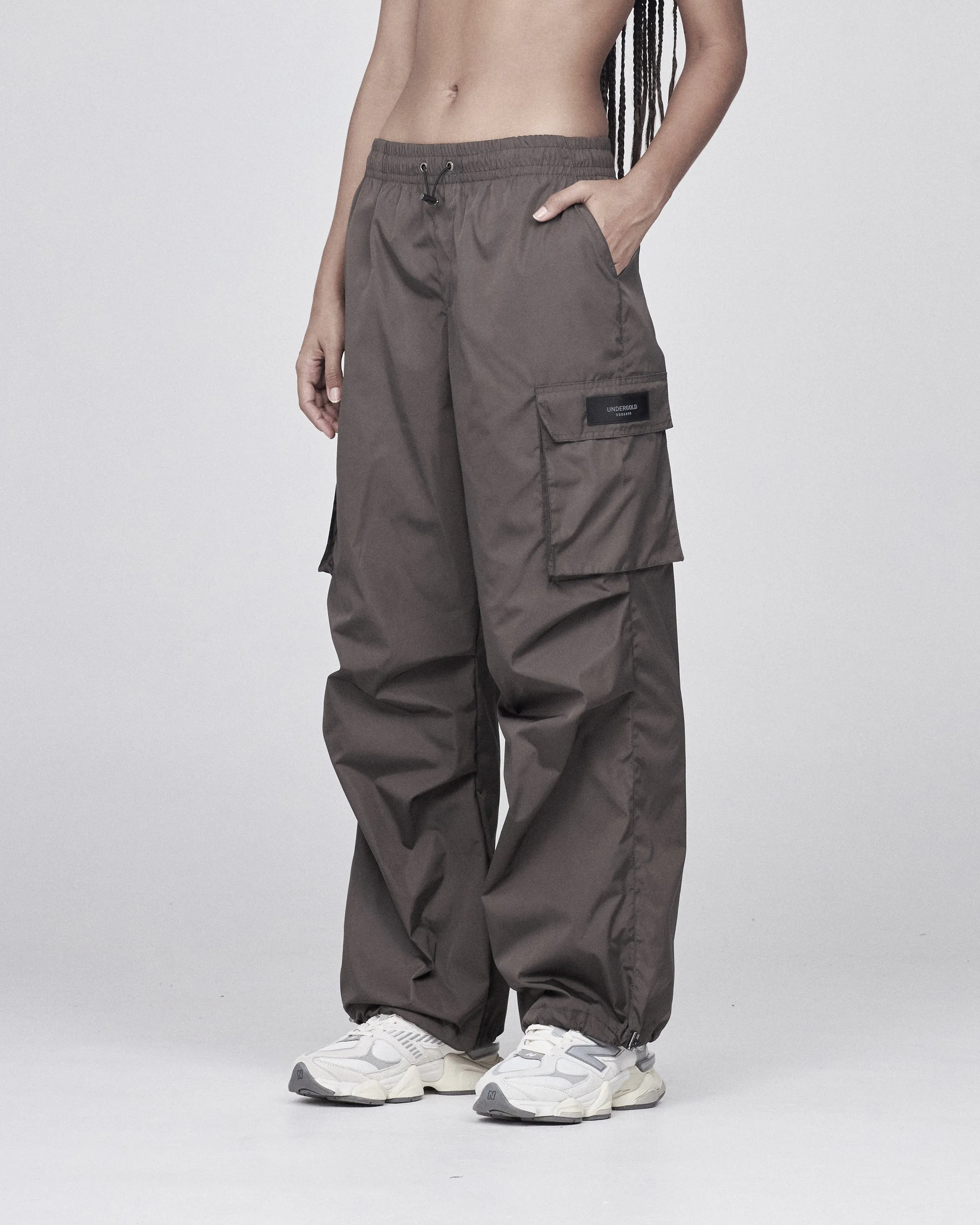 Basics Parachute Cargo Pants Brown