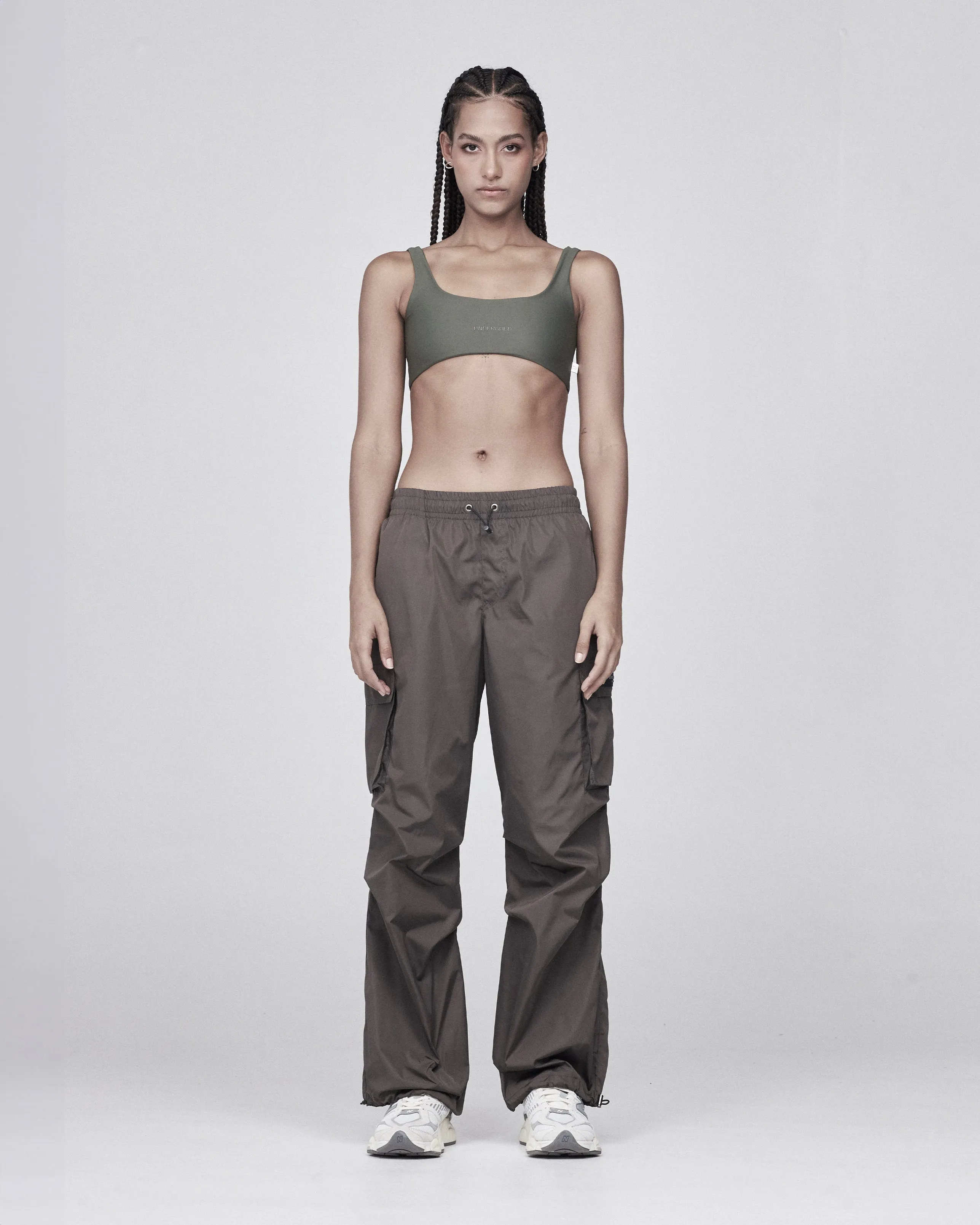 Basics Parachute Cargo Pants Brown