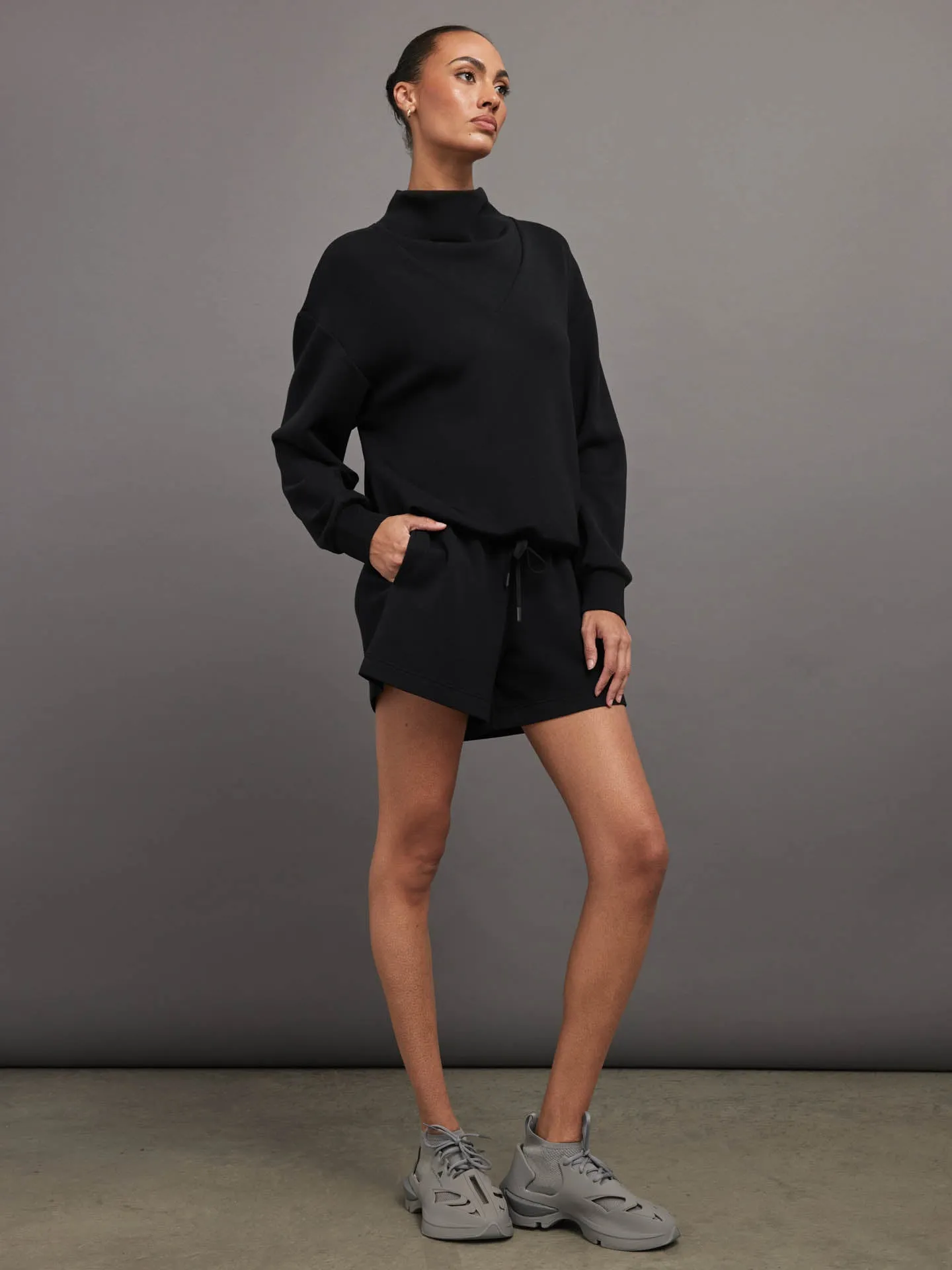 Betsy Cowl Neck Sweat - BLACK