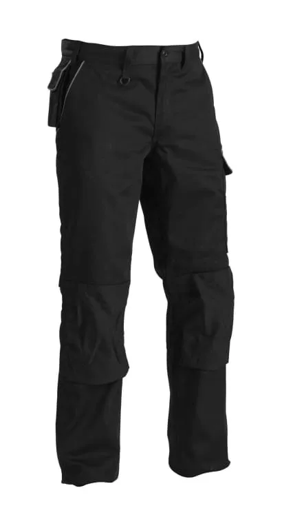 Blaklader Combat Work Trousers with Knee pad Pockets - 1406 in Black/Grey Twill Fabric