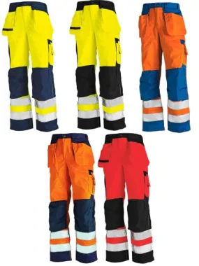 Blaklader Hi Vis KneePad Trousers with Nail Pockets Class 2 -1533 Advanced Craftsmen Workwear