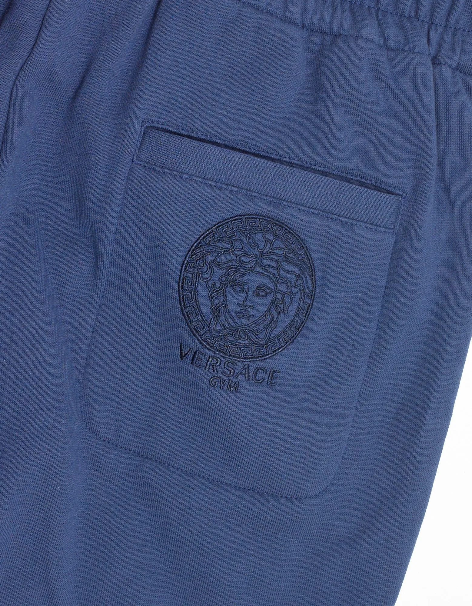 Blue Medusa Embroidery Sweat Pants