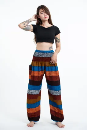 Boho Striped Women's Harem Pants in Rust