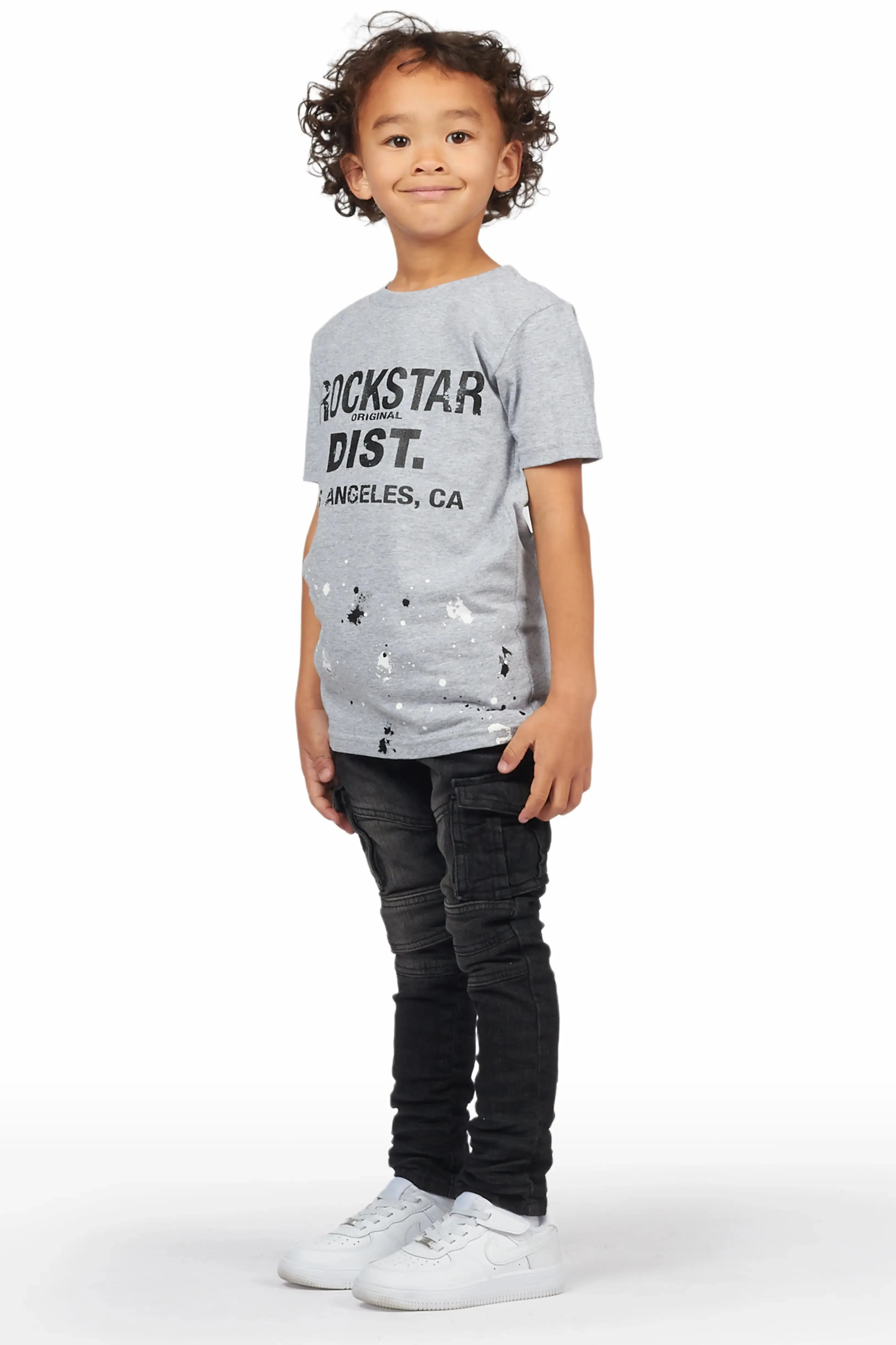 Boys Faiz Grey T-Shirt/Cargo Jean Set