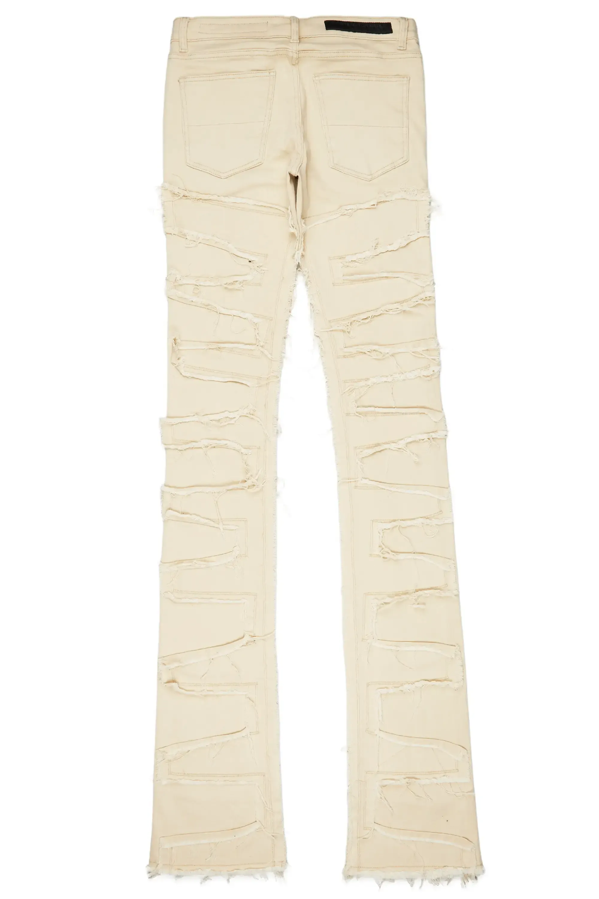 Boys Hallie Beige Super Stacked Flare Jean