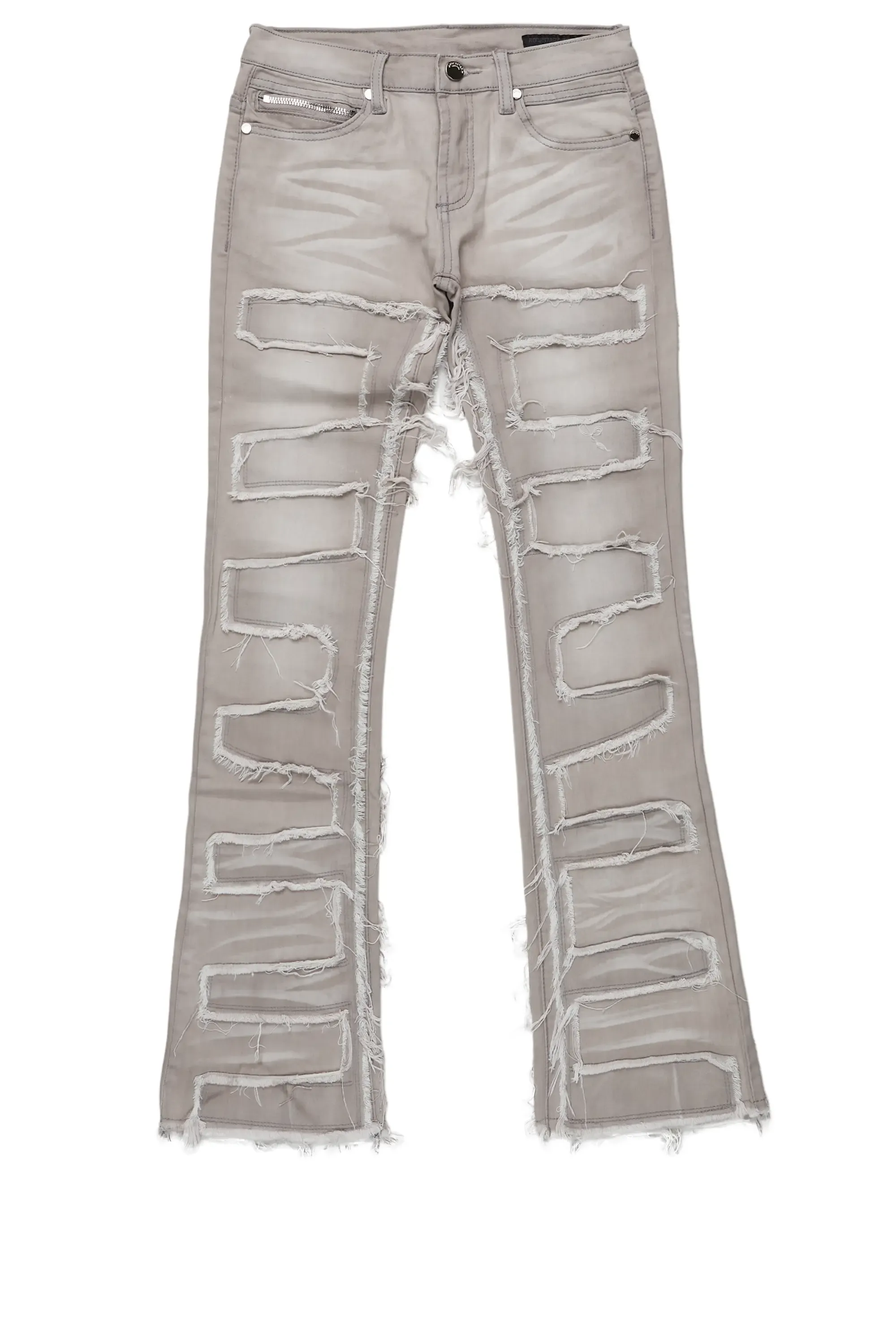 Boys Hallie Grey Super Stacked Flare Jean