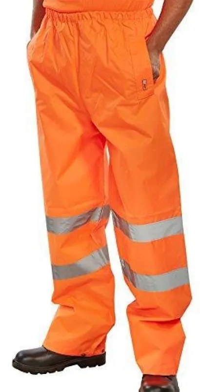 Budget Hi Vis Pvc Coated Waterproof Over Trousers En471 Class 1 - Beeswift Ten