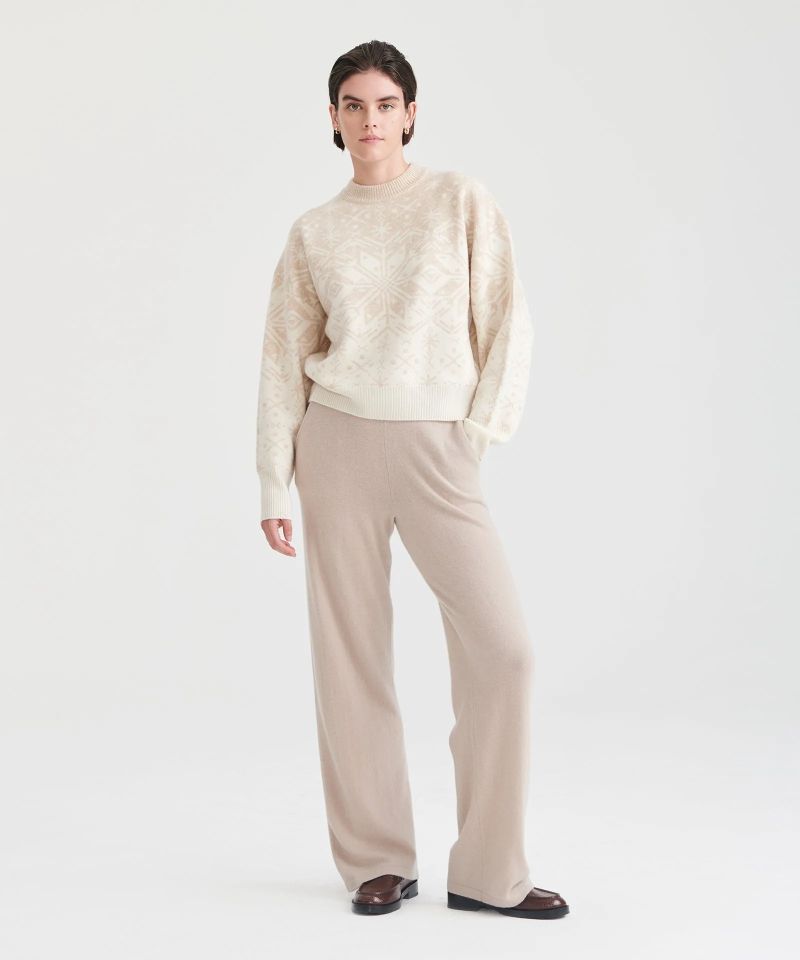 Cashmere Paperbag Wide Leg Pants