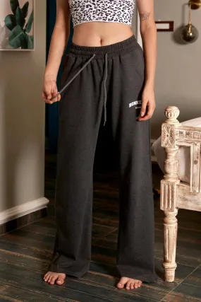 Charcoal Wide-Leg Pants