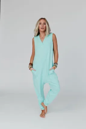 Charley Sleeveless Harem Jumpsuit - Sky Blue