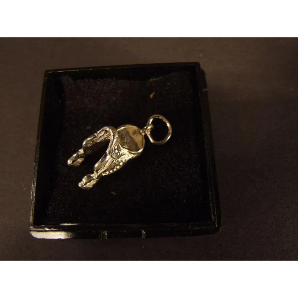 Charm Sterling Silver Western Saddle