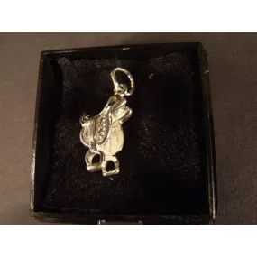 Charm Sterling Silver Western Saddle