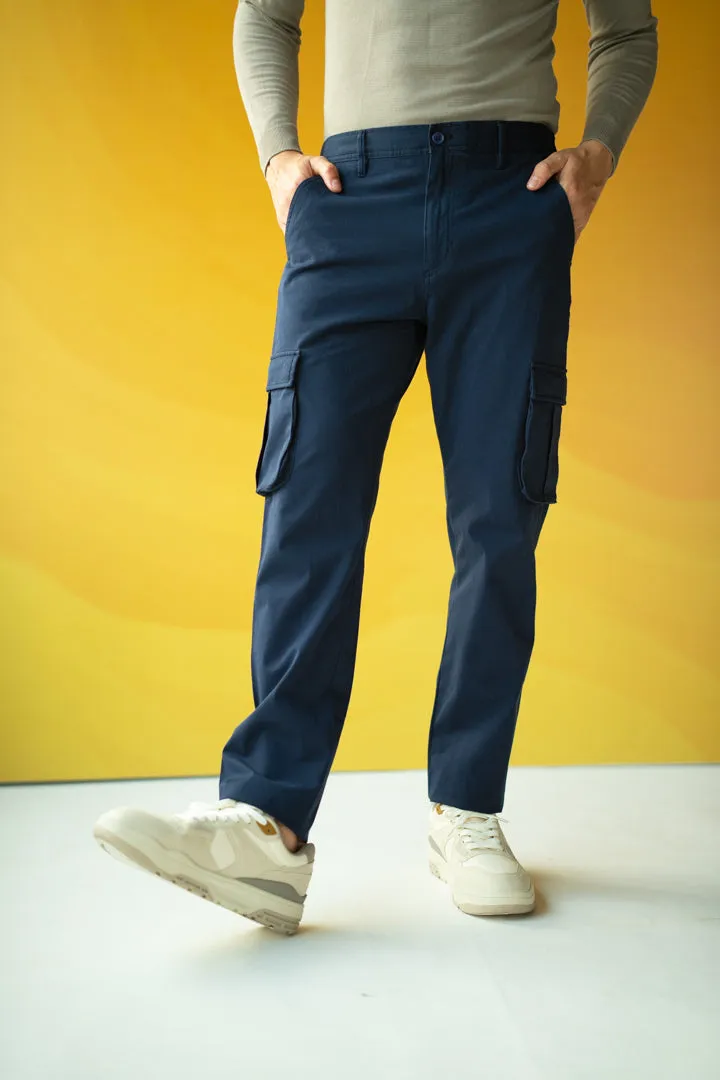 Classic Navy Stretch Cargo Pants