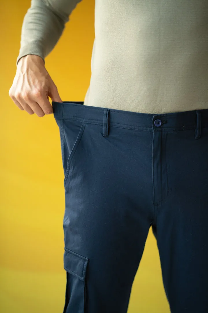 Classic Navy Stretch Cargo Pants