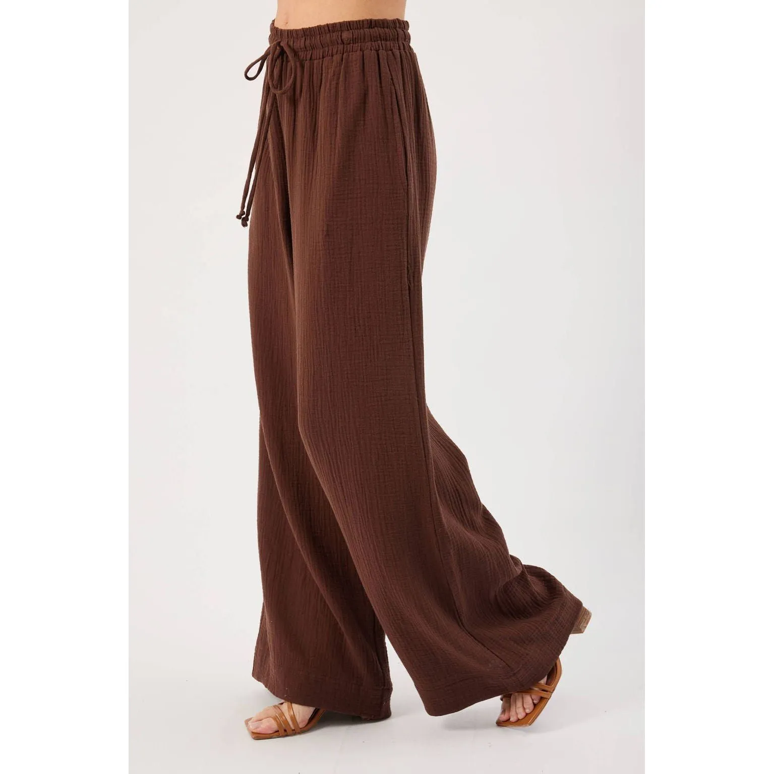 Claudia Chocolate Linen Pant