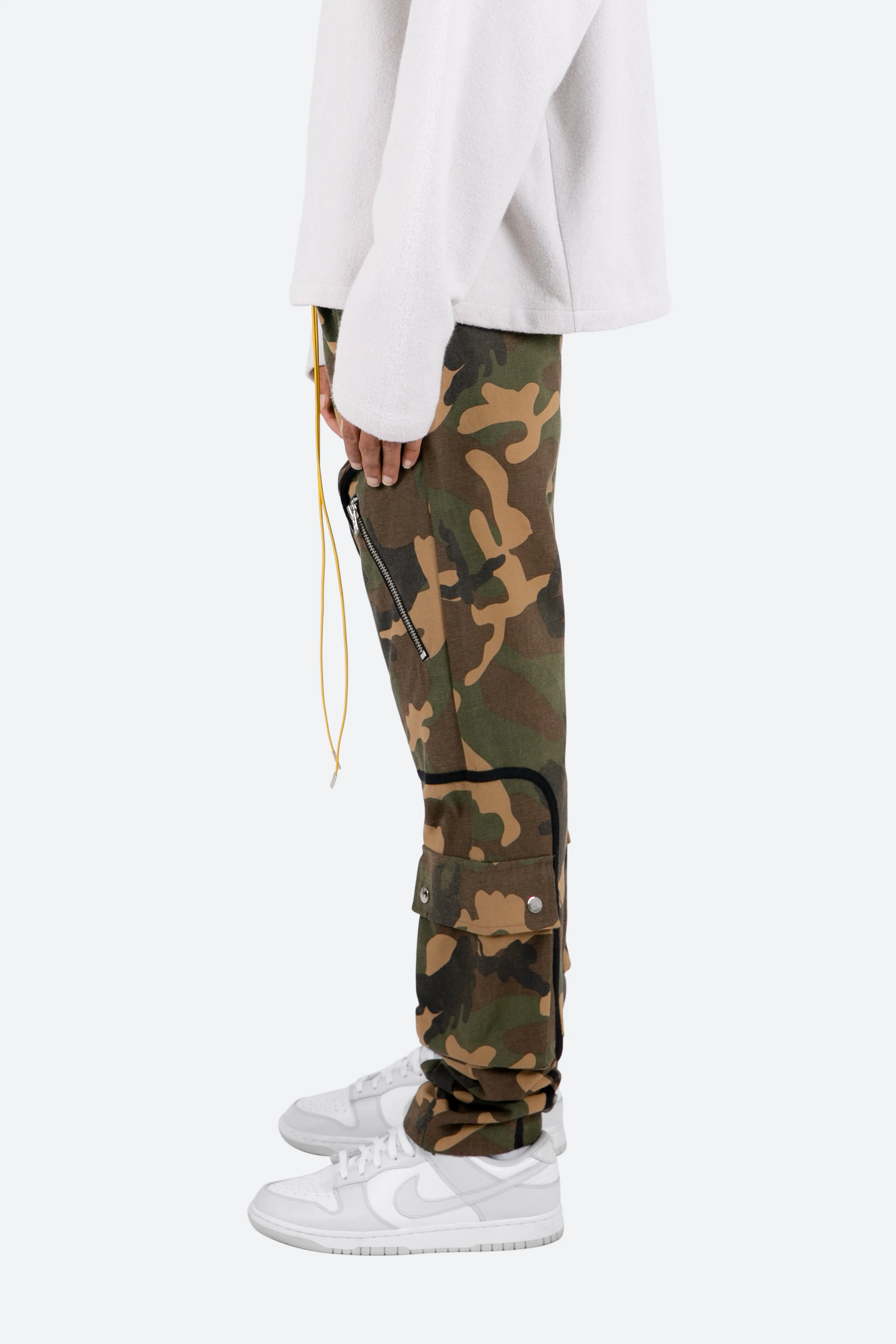 Contrast Taped Cargo Pants - Camo