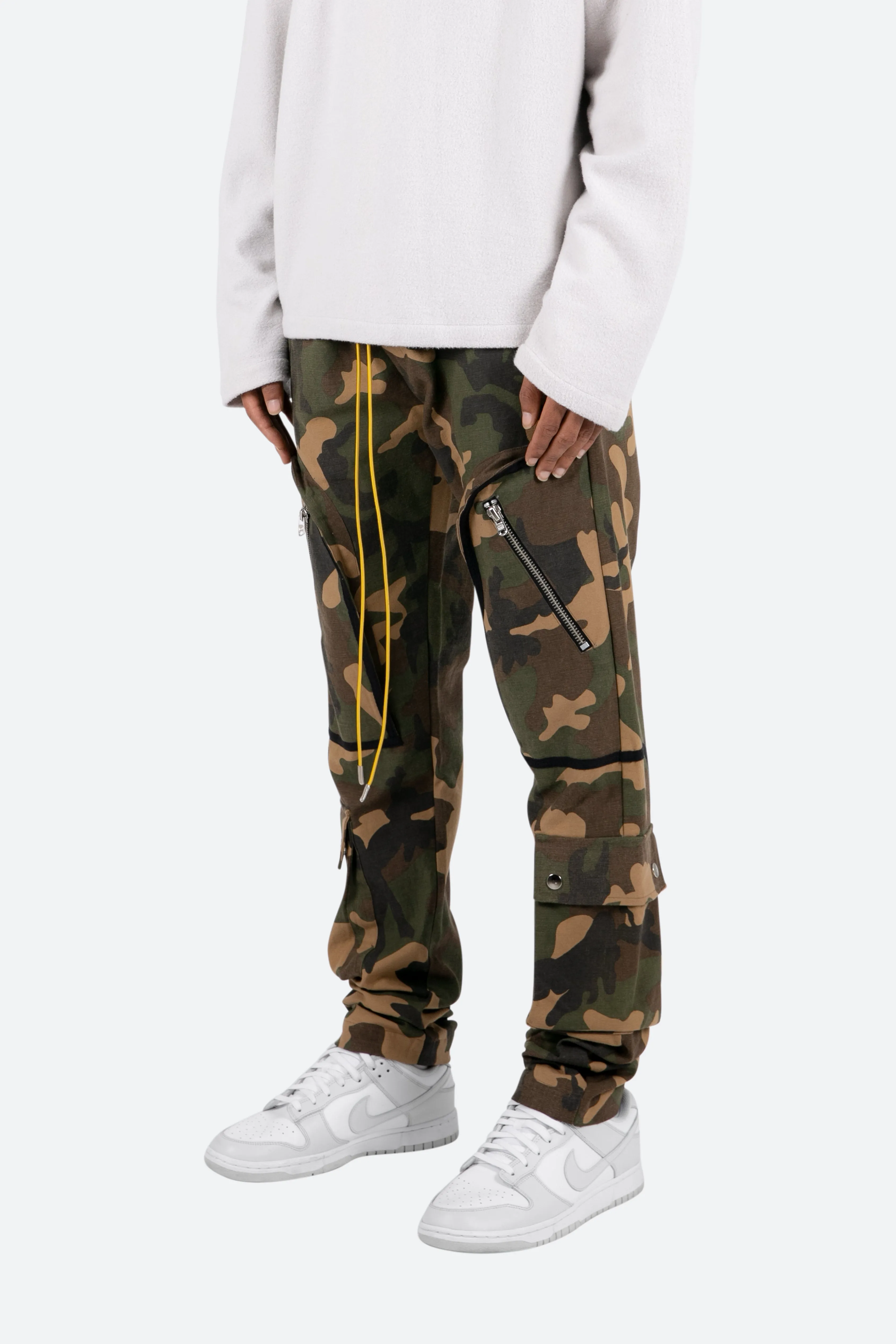 Contrast Taped Cargo Pants - Camo