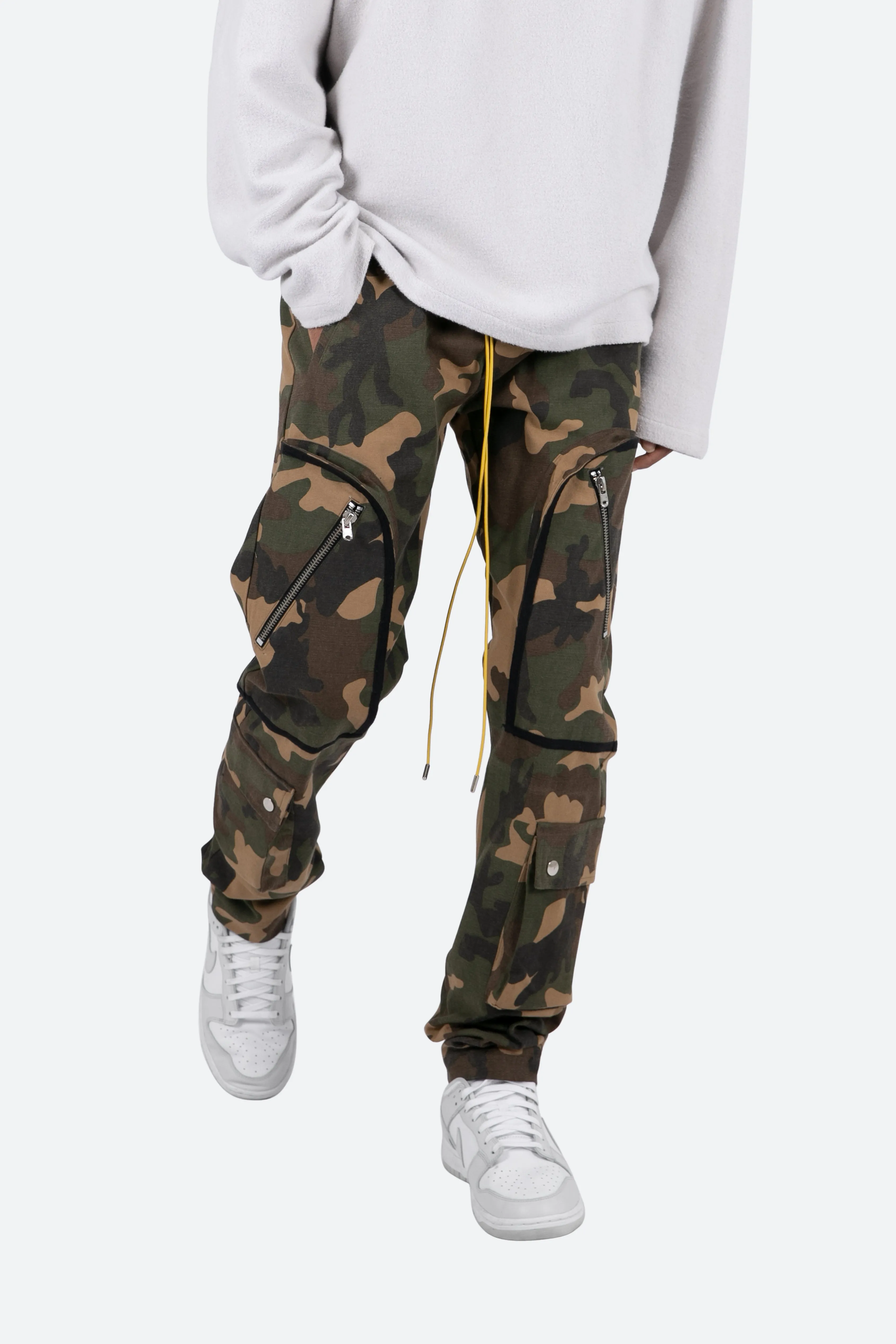 Contrast Taped Cargo Pants - Camo