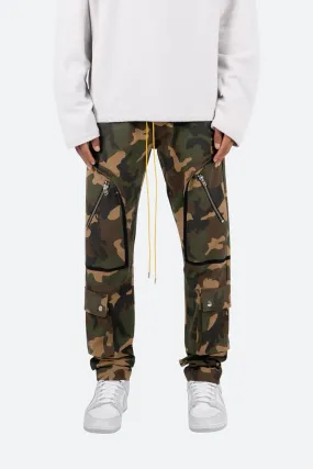 Contrast Taped Cargo Pants - Camo