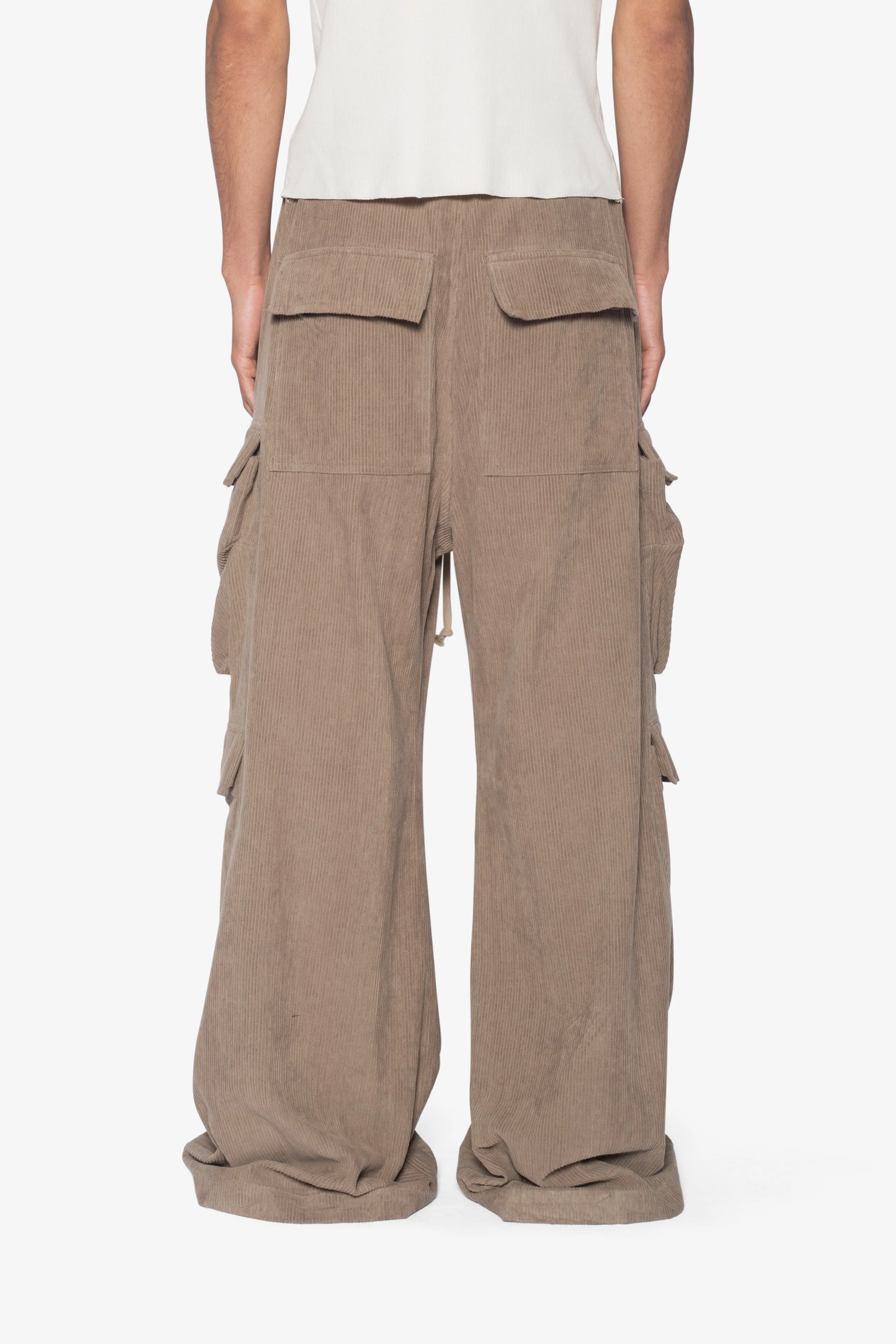 Corduroy Rave Double Cargo Pants - Olive