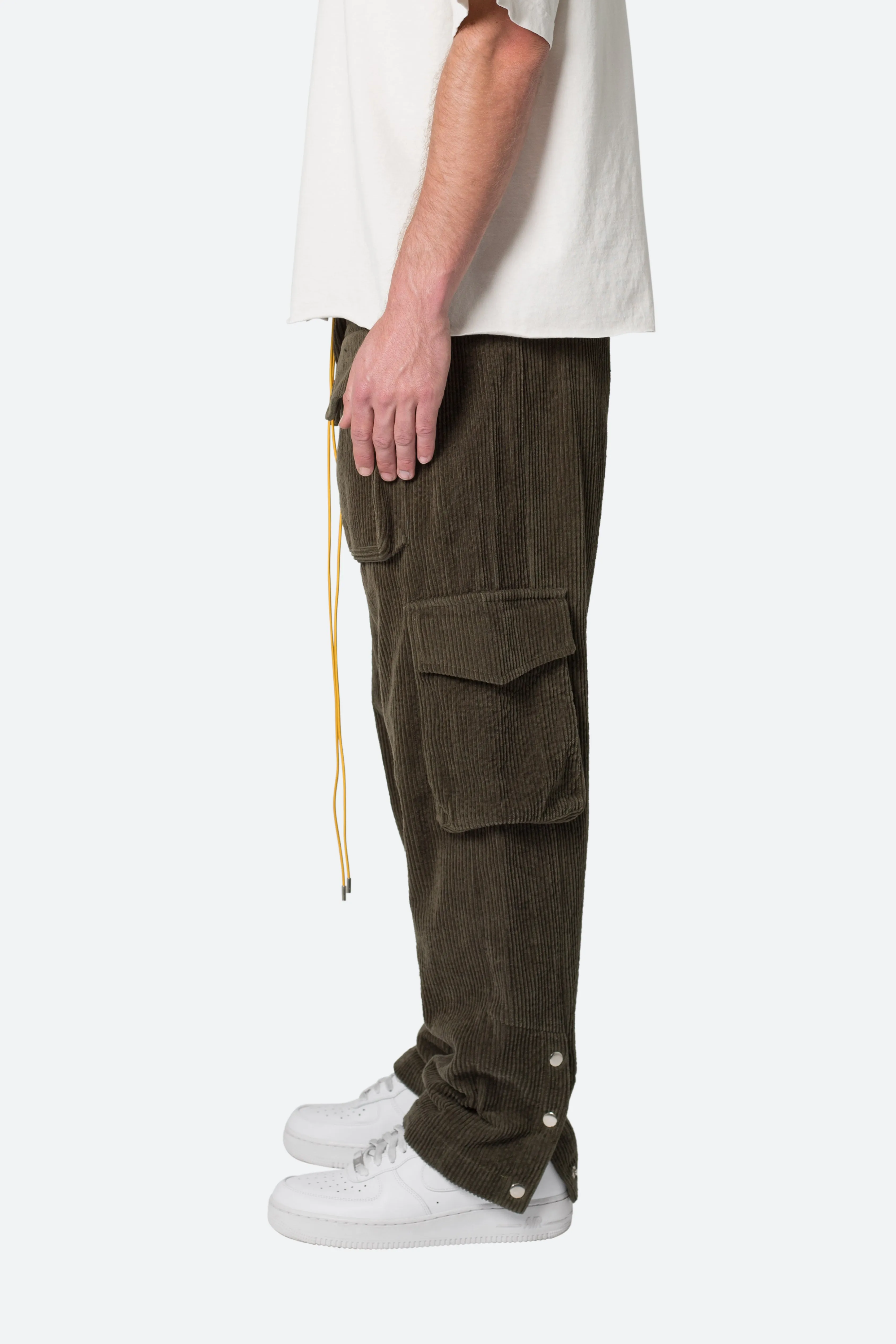 Corduroy Snap II Cargo Pants - Olive