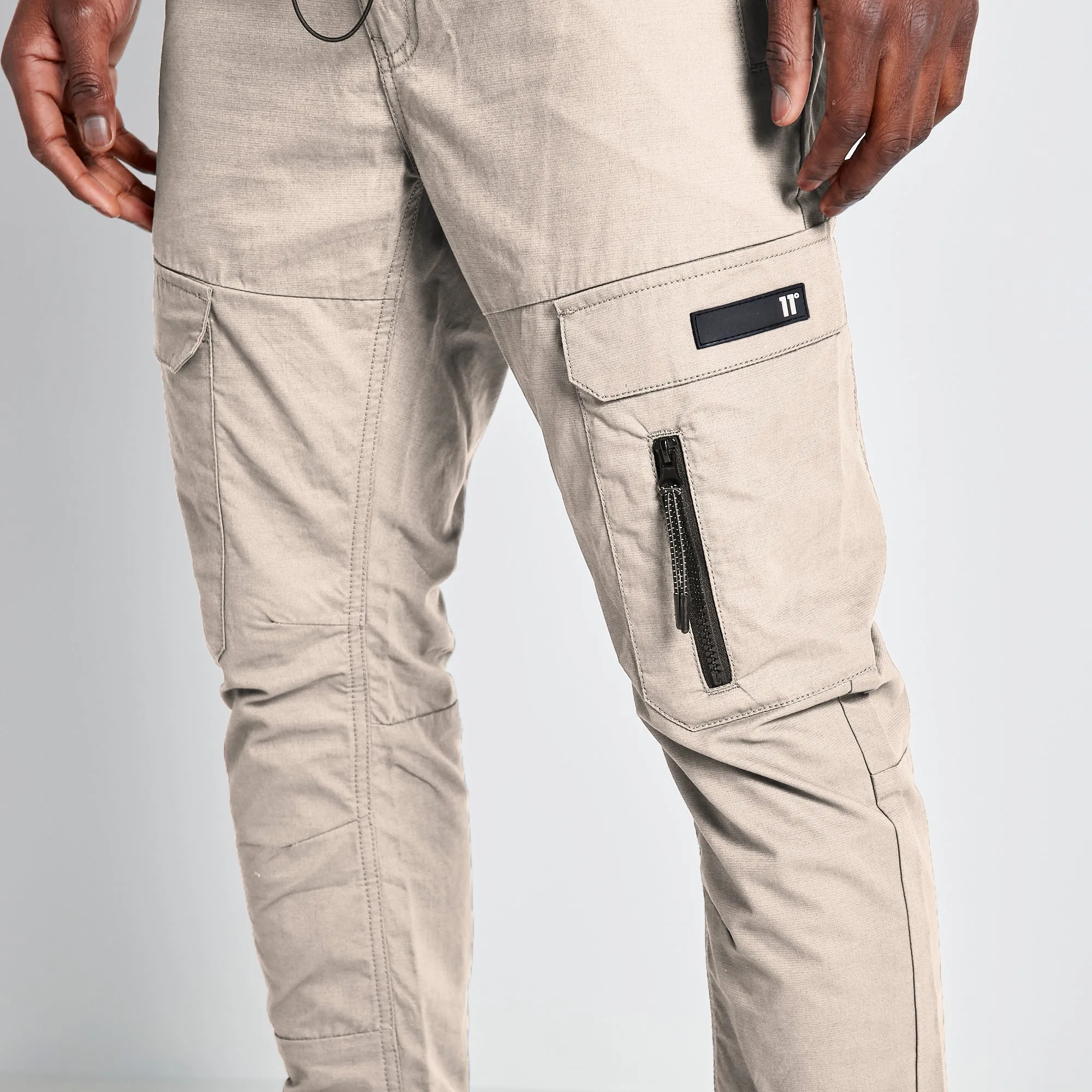 Cuffed Cargo Pants - Stone