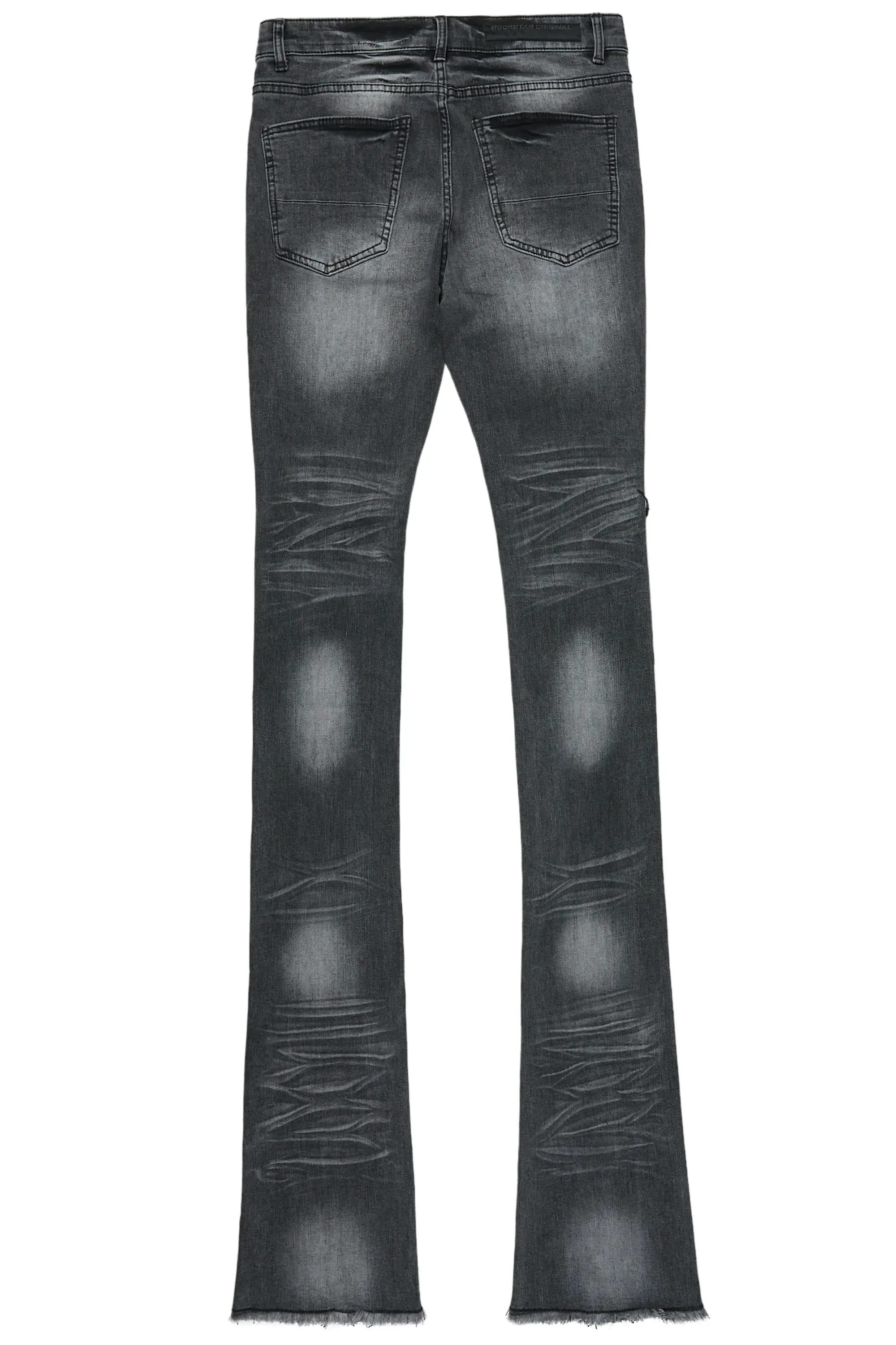 Dark Grey Cargo Super Stacked Flare Jean