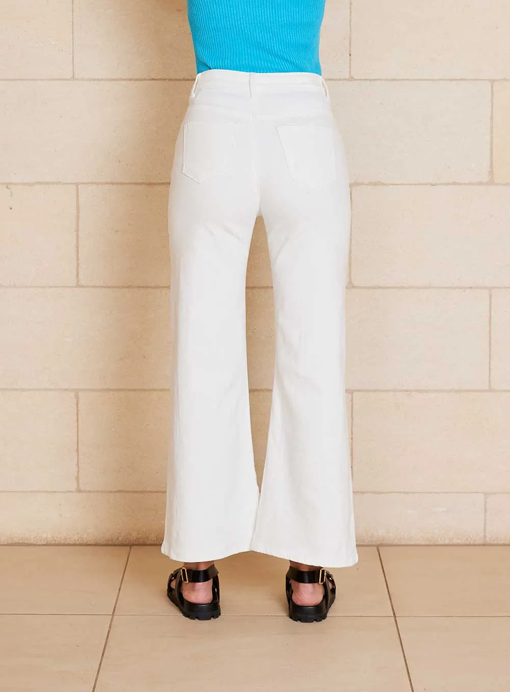 Declan Wide Leg Pant-White