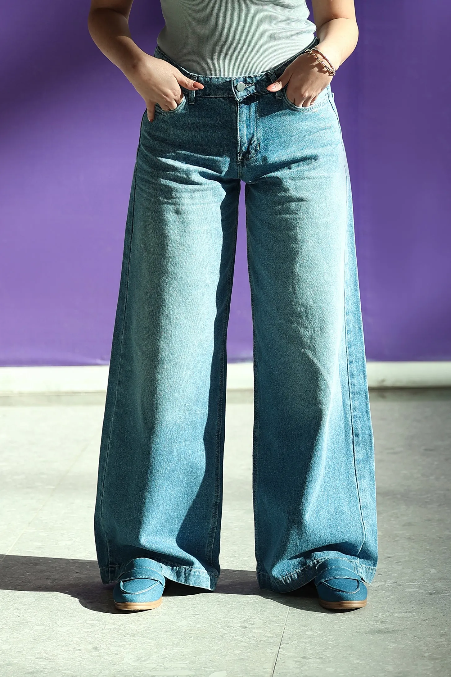 Denim Pants - Mid Wash