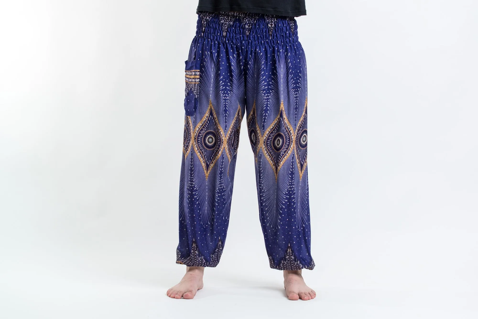 Diamond Peacock Men's Harem Pants in Blue