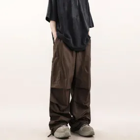 Drawstring Folds Wide Cut Pants