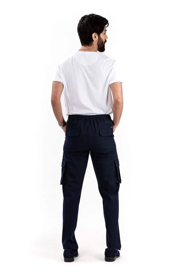 Eco Navy Stretch Cargo Pants