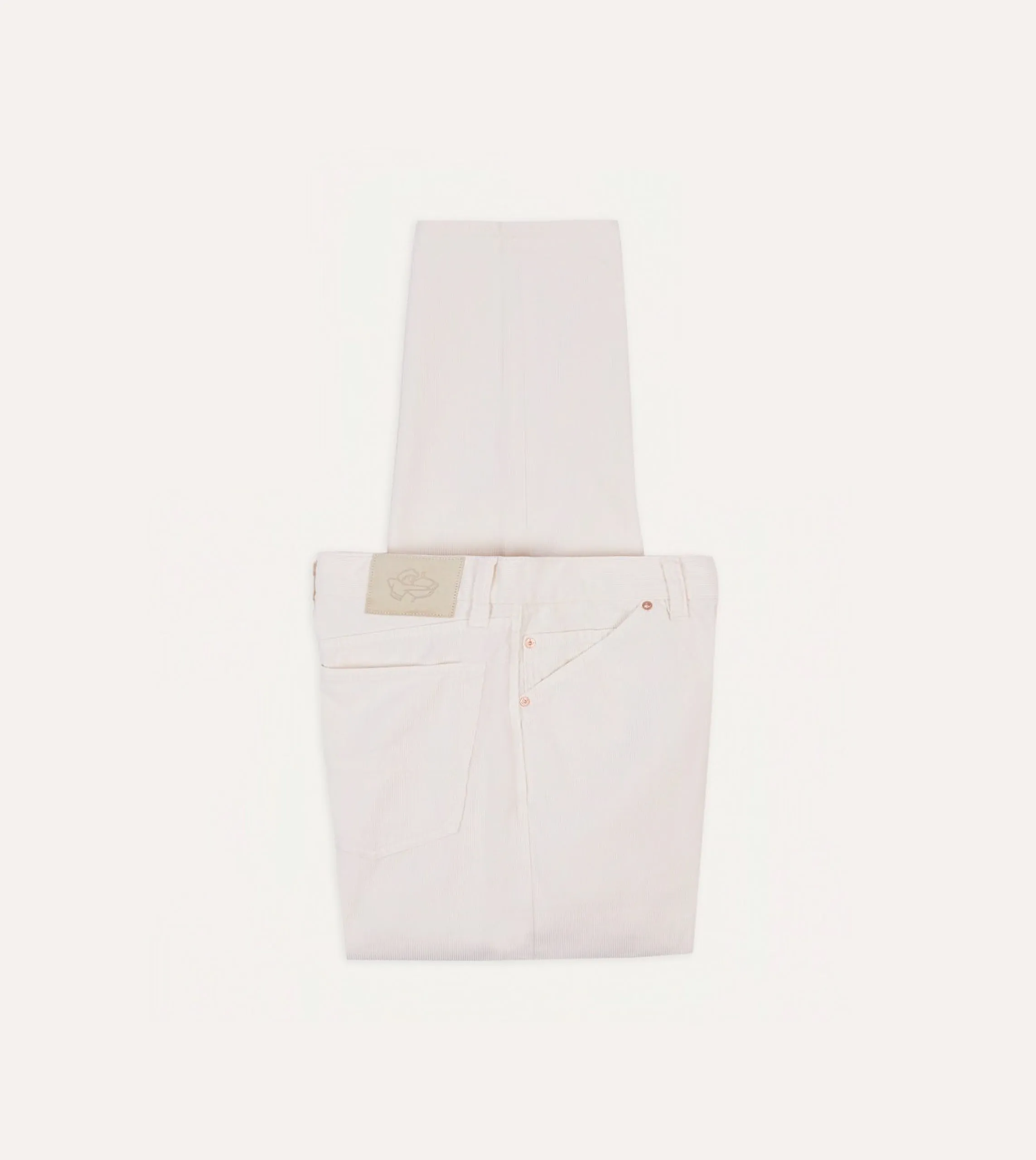 Ecru Japanese Selvedge Needlecord Five-Pocket Trousers