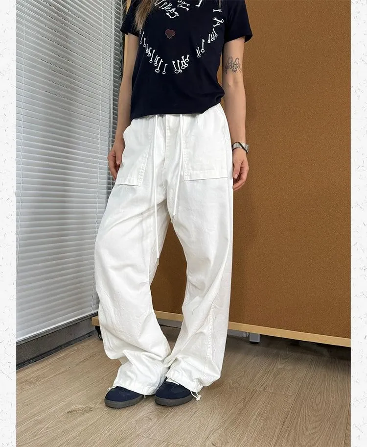 Elasticated Waist Drawcord Cargo Pants