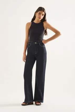 Ellie High Rise Wide Leg Jean - Rinse