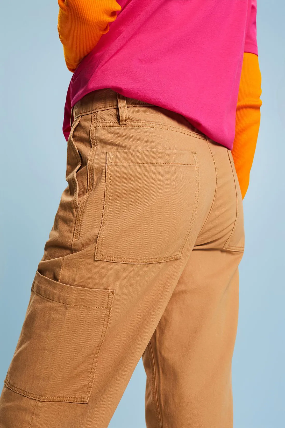 ESPRIT Wide-Leg Cargo Pants in Caramel