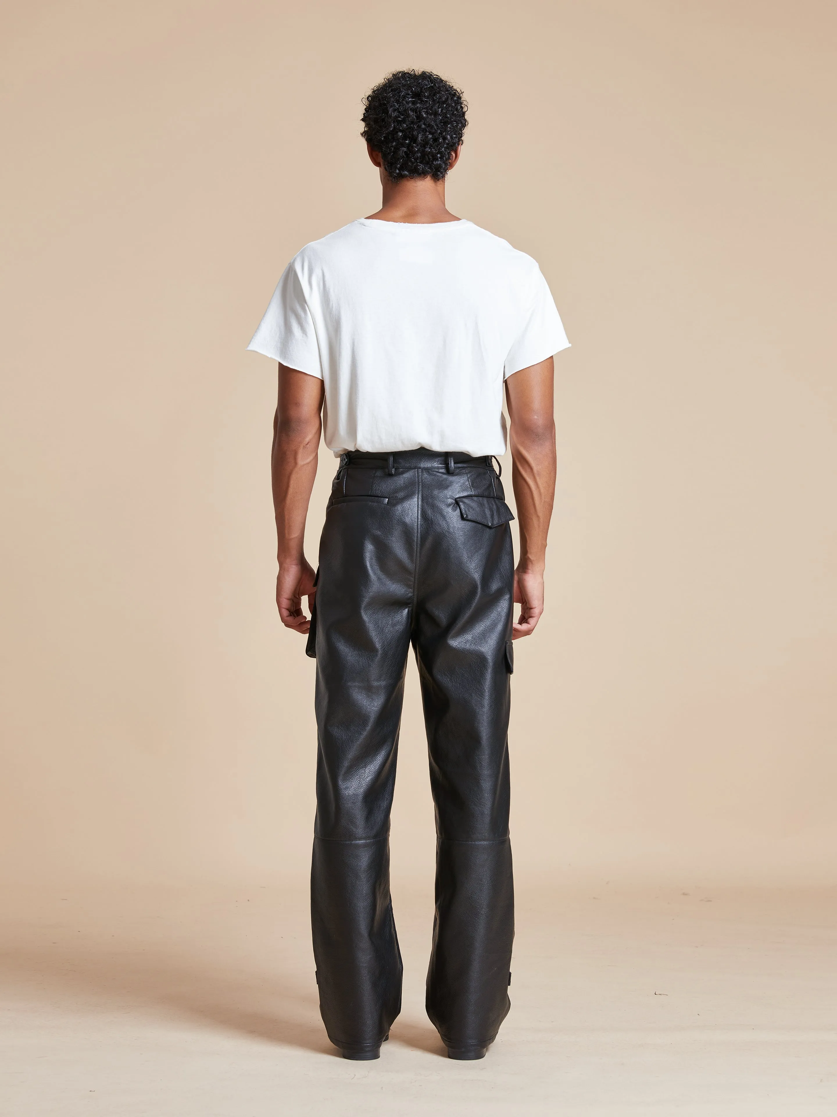 Faux Leather Cargo Pants