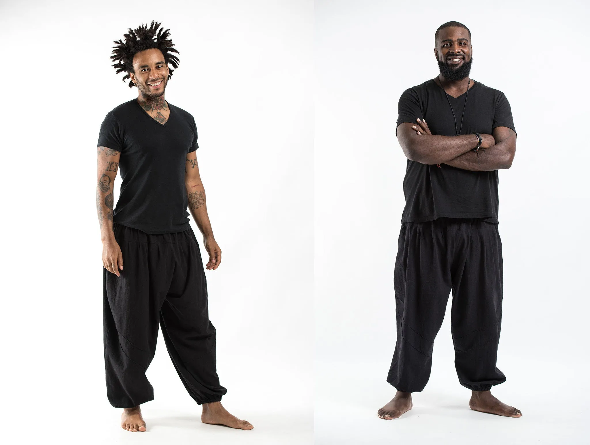 Genie Men's Cotton Harem Pants in Black