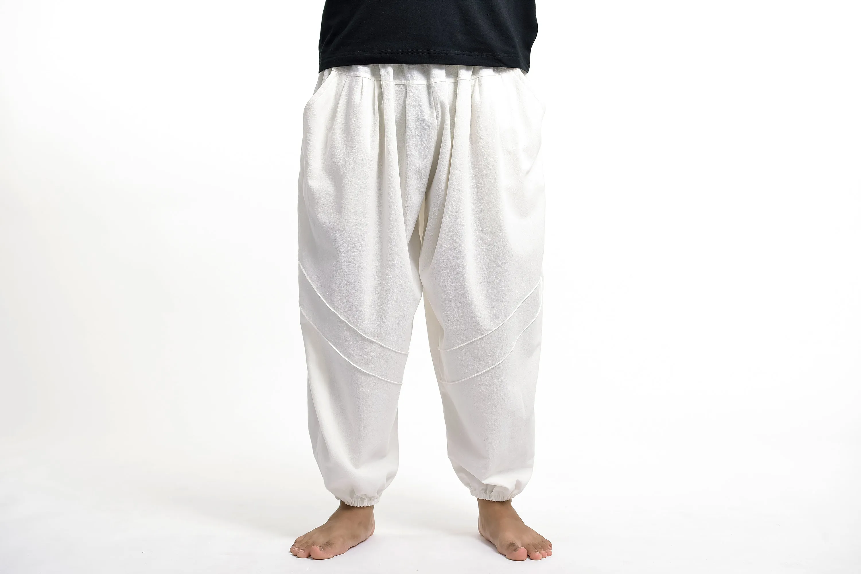 Genie Men's Cotton Harem Pants in White